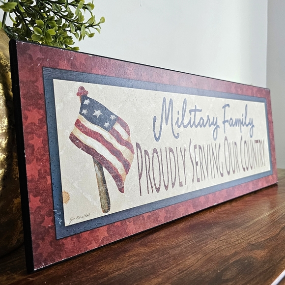 Military Family Proudly Serving Our Country Wooden Patriotic Sign Home Decor - Picture 10 of 11